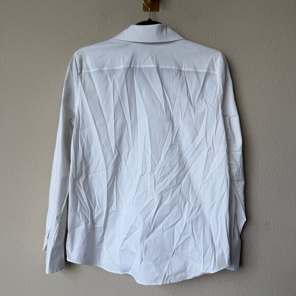 Lafayette 148 New York White Stretch Cotton Straight Shirt Size S - Picture 3 of 6